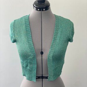 Bebe - Crop Cardigan - Sea-foam green - sparkle